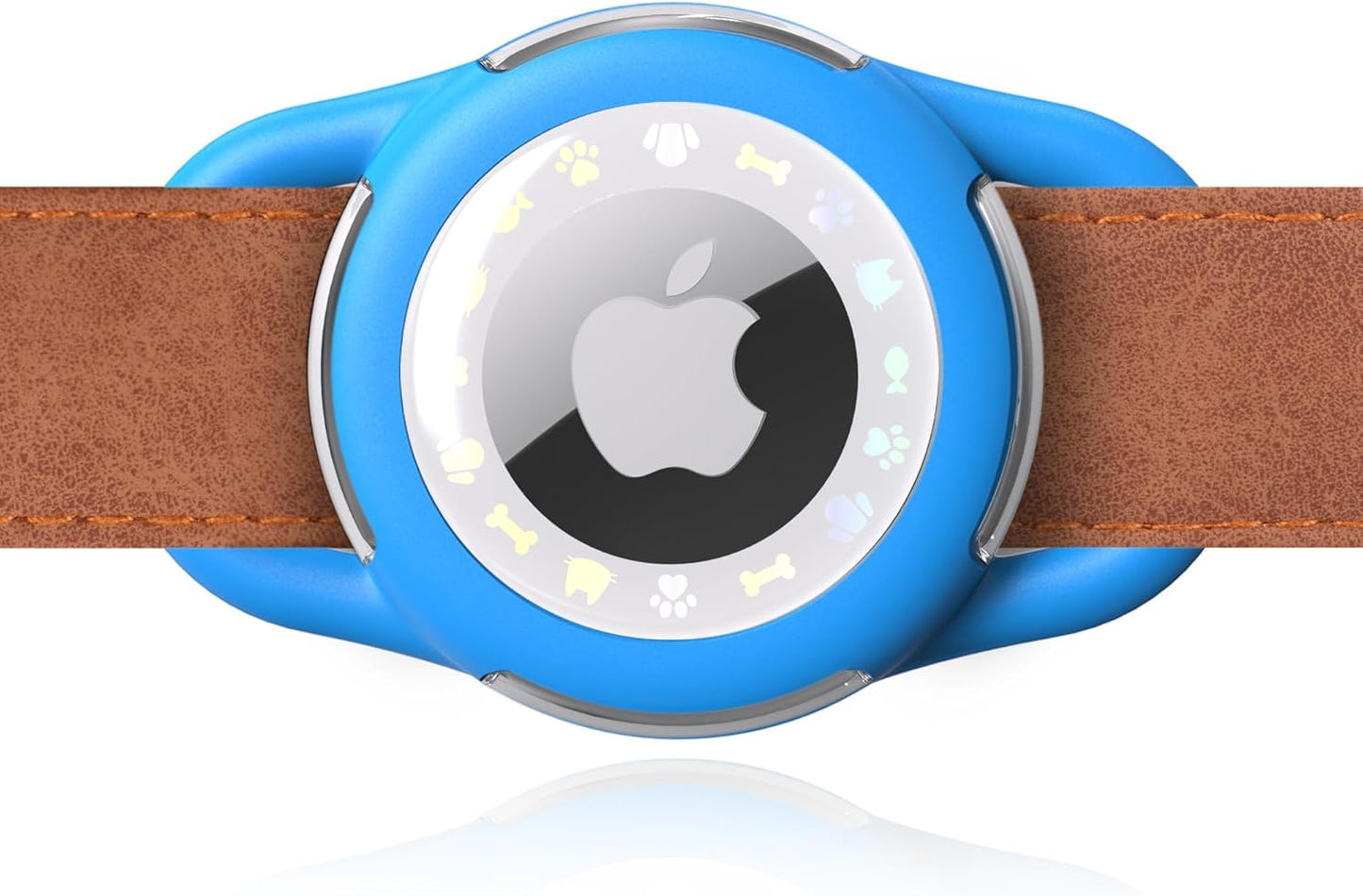 Airtag Dog Collar, Waterproof Airtag Holder for Dog Collar & Cat Collar Slicone Full Body Covered Pet Air Tag Holder (Blue, Small)