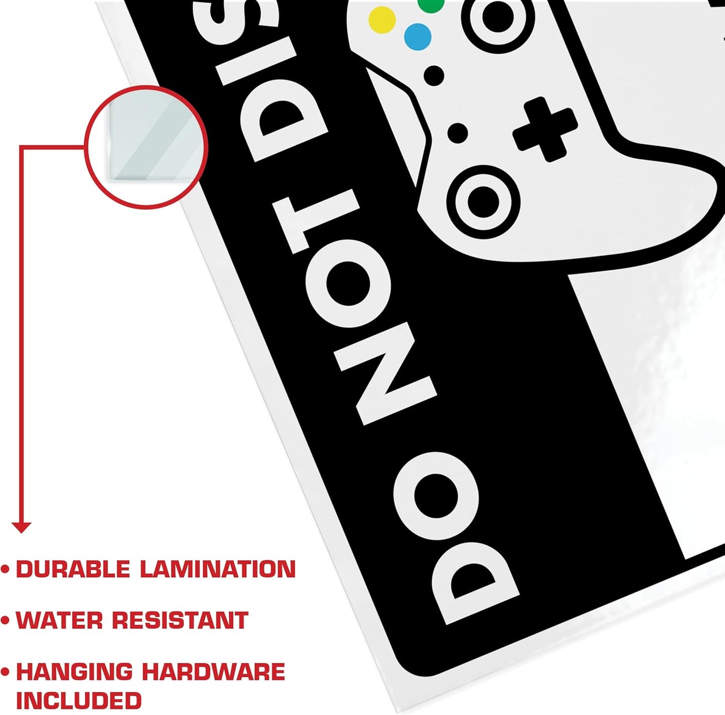 Do Not Disturb Gaming In Progress - Laminated Gaming Sign - 8.5" x 11" - Bedroom Sign Decor, Cool Gaming Room Decor - ENVISIONED Signage