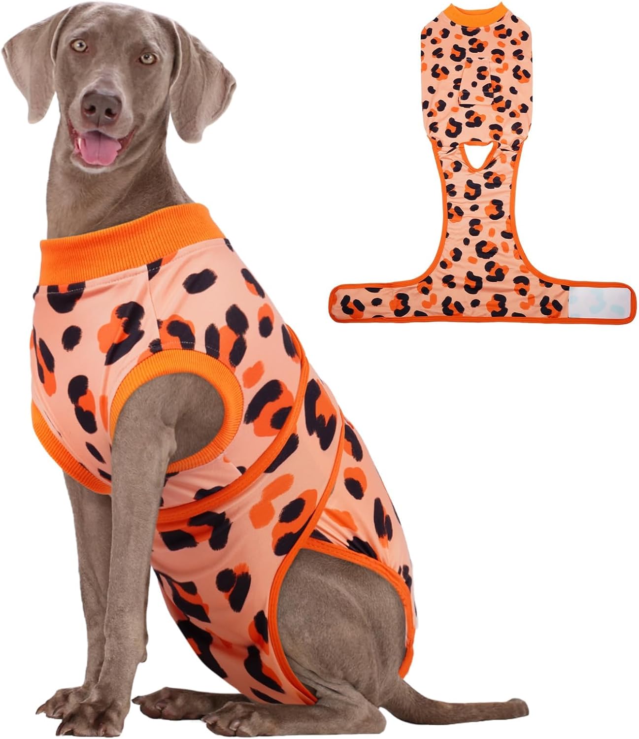 Kuoser Dog Recovery Suit for Dogs After Surgery,Professional Surgical Onesie for Female Male Dogs Spay Neuter,Soft Dog Surgery Suit Bodysuit for Abdominal Wounds Skin Disease,Orange 2XL