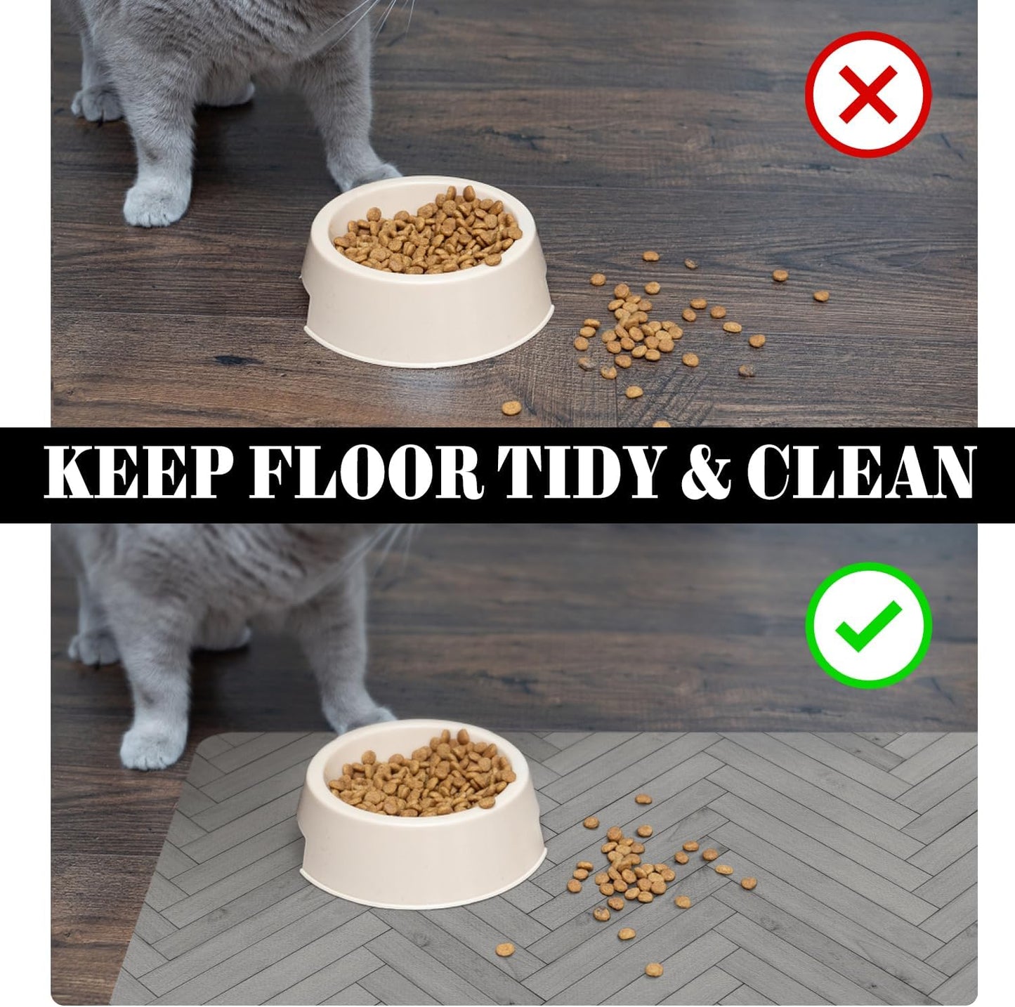 Dog Food Mats for Floors Absorbent, Pet Cat Food Mat - Quick Dry Dog Bowl Mats for Food and Water, Eco-Friendly Boho Pet Supplies