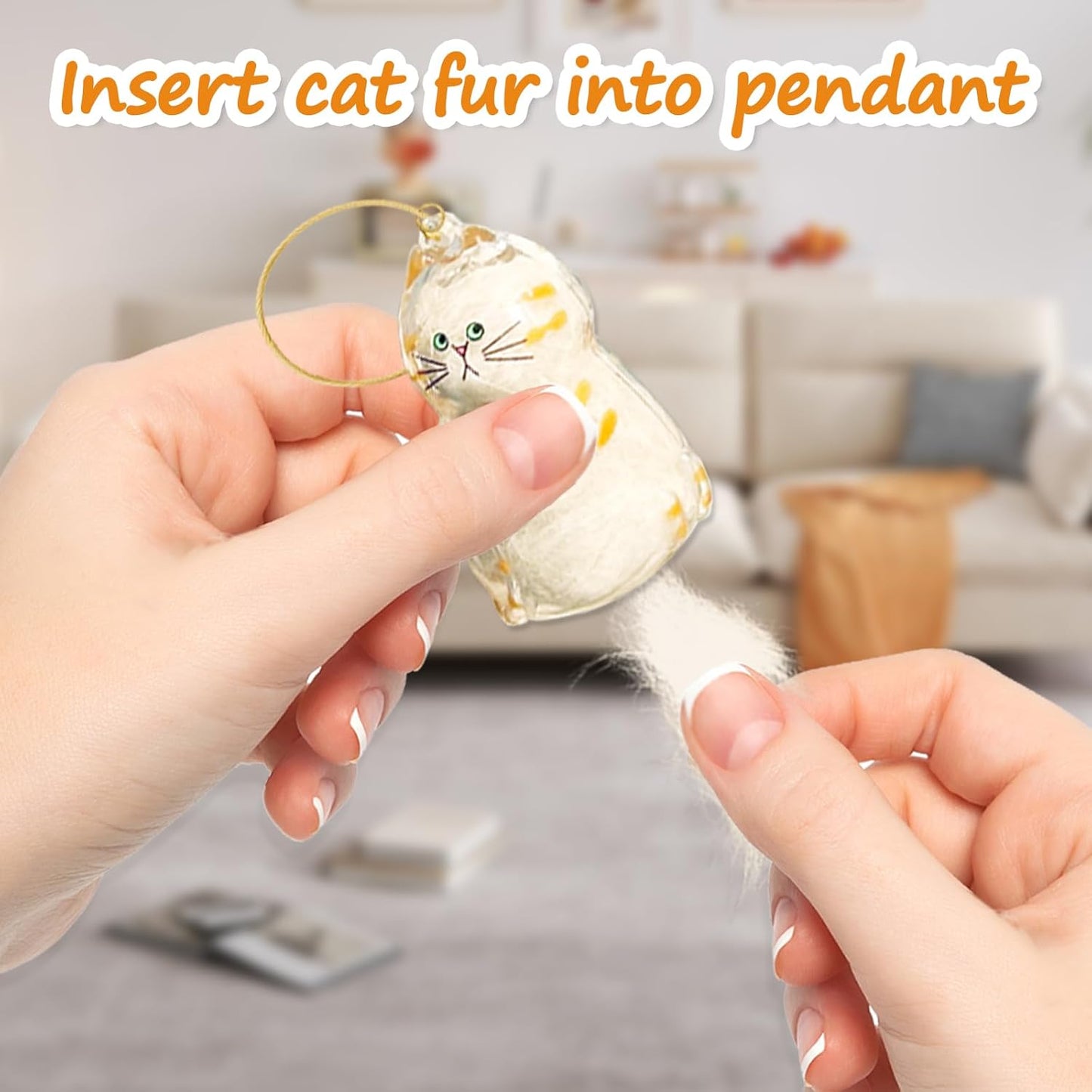 6 Pcs Cat Hair Storage Bottle Keychain, Cute Cat Fur Keepsake, Transparent Cats Hair Storage Box Pendants, Pet Memorial Gifts Accessories For Friends Wallet Backpack Handbag Keychain