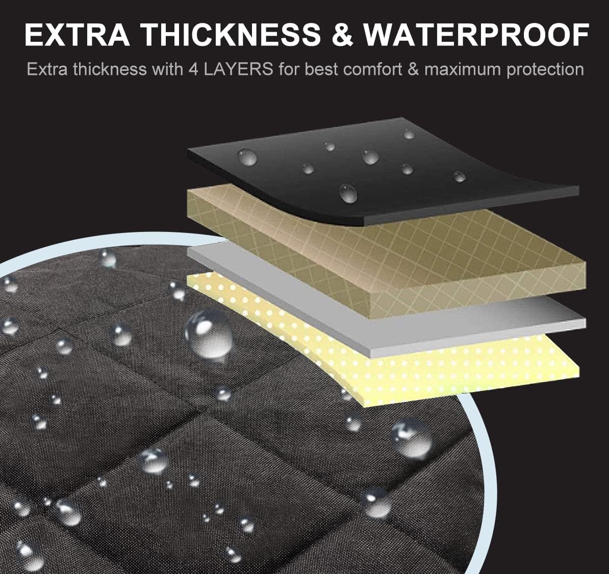 AsFrost Dog Seat Cover Cars Trucks SUVs, Thick 600D Waterproof Pet Car Seat Cover Dog, Heavy Duty & Wear-Resistant Durable Nonslip Backing with Side Flaps, Scratchproof Dog Front Seat Cover