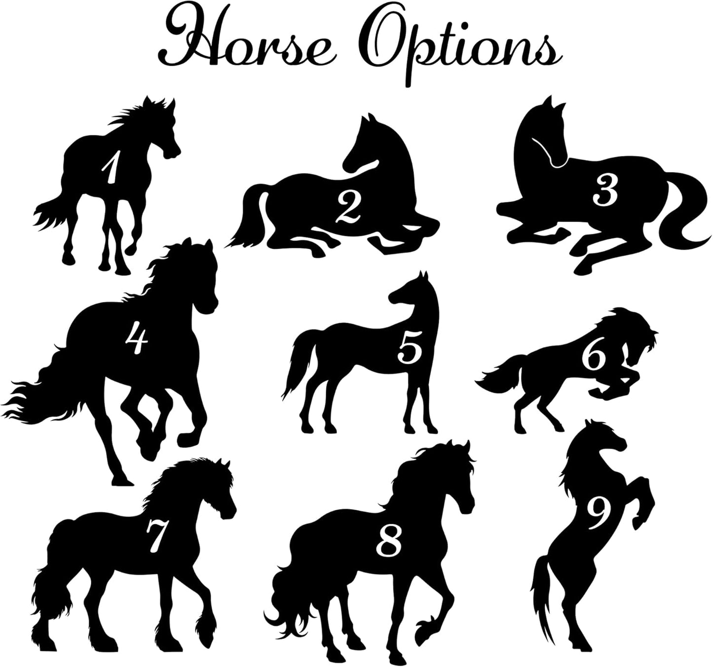 Personalized Horse Memorial Suncatcher – Custom Horse Silhouette with Name, Moon & Floral Background, Horse Loss Gift, Gift for Horse Lovers