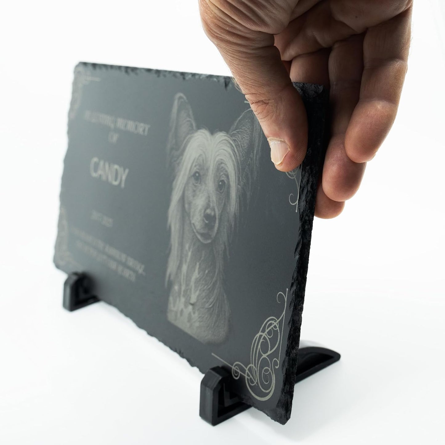 lemuria Pet Memorial Stone Dog Memorial Gifts for Loss of Dog Pet Loss Sympathy Gift Slate Grave Marker or Dog Headstone Indoor/Outdoor Rainbow Bridge Tribute for Dogs and Cats (12x6 inches)