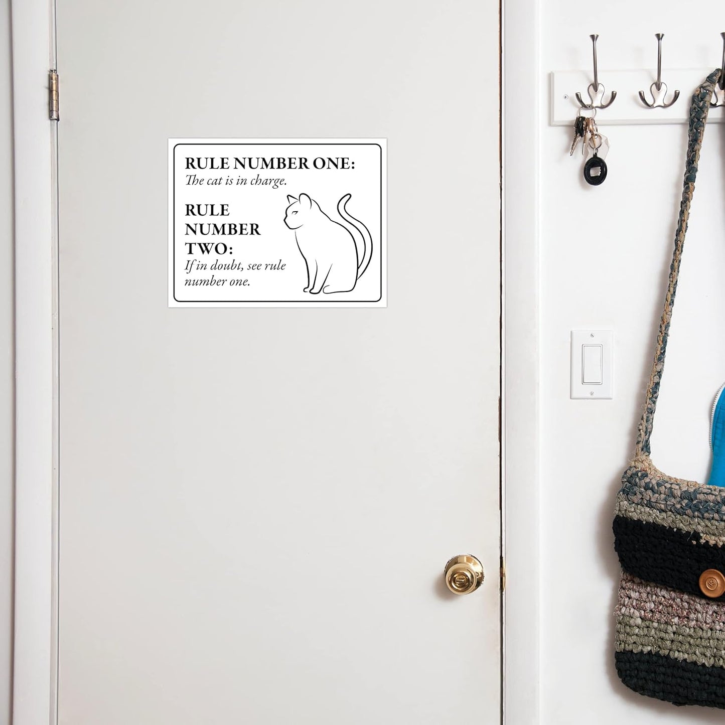 The Cat is in Charge - Funny Cats Sign, Laminated - 8.5" x 11" - Perfect for Home Decor, Great Gift for Kitty Lovers - ENVISIONED Signage