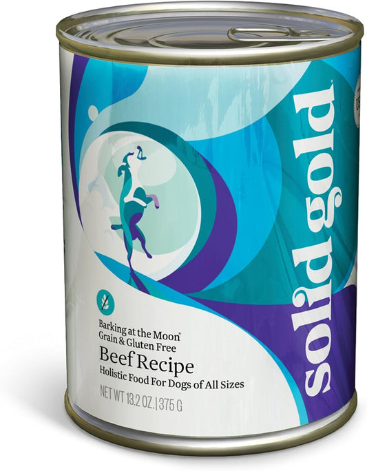 Solid Gold High Protein Wet Dog Food - Barking at The Moon Grain Free with Real Beef - 12Ct/13.2Oz Can
