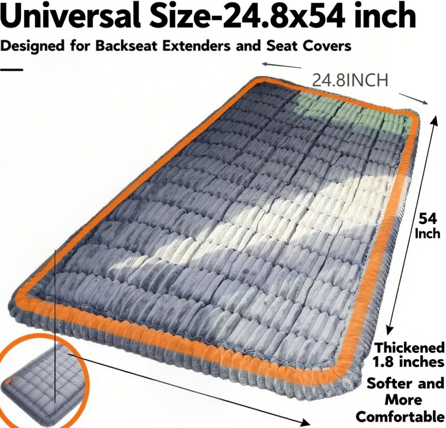 Car Backseat Dog Bed, car Backseat pet Cover, Non-Slip Travel pet mat. Lightweight and Portable, Soft, Durable, and Easy to Clean. Suitable for SUVs, Trucks, and Cars Backseat Extender (23.5" x 51").