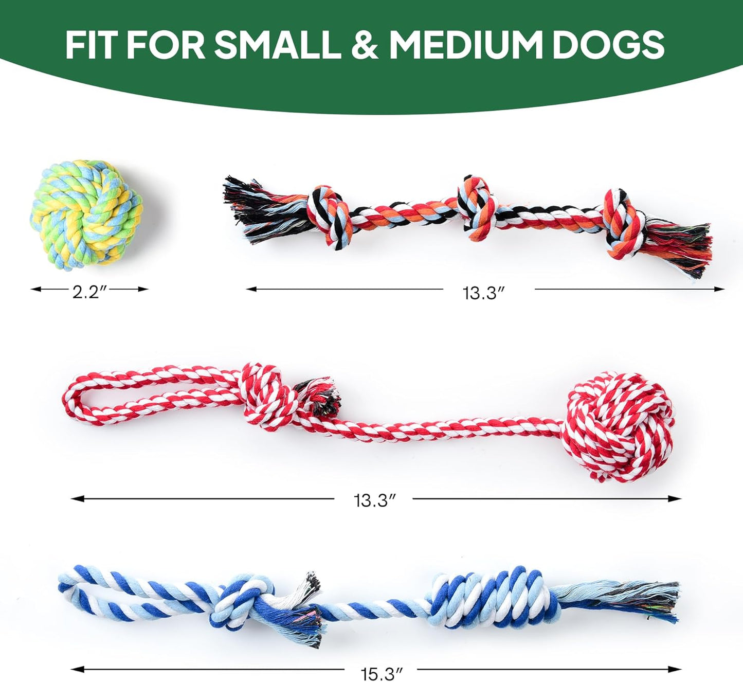 Dog Rope Toy 4 Pack - Puppy Teething Toys for Small Breed - Indestructible Dog Chew Toys for Aggressive Chewers - Cotton Tug of War Dog Toys for Boredom, Teeth Clean