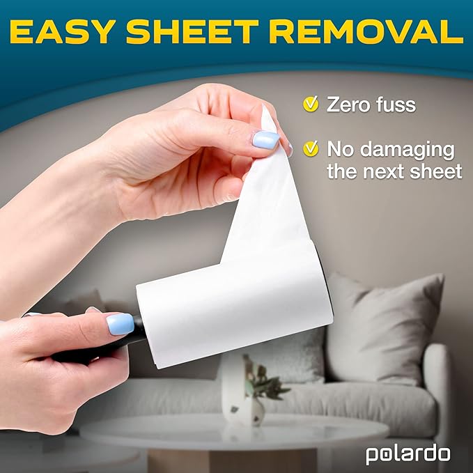 Lint Rollers 2 pcs, 900 Sticky Sheets, Extra 8 Spare Rollers/Hair Remover for Clothes, Furniture, Couch, Carpet, Dog Hair Remover, Cat Hair Remover, Animal Fur, Fuzz