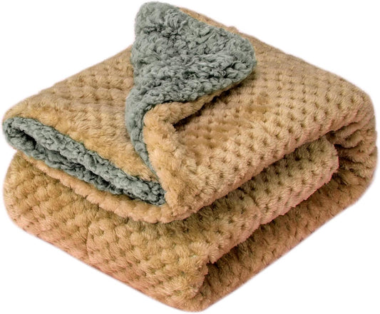 Fuzzy Blanket or Fluffy Blanket for Baby Girl or boy, Soft Warm Cozy Coral Fleece Toddler, Infant or Newborn Receiving Blanket for Crib, Stroller, Travel, Outdoor (40" x 48", DG-Mocha)