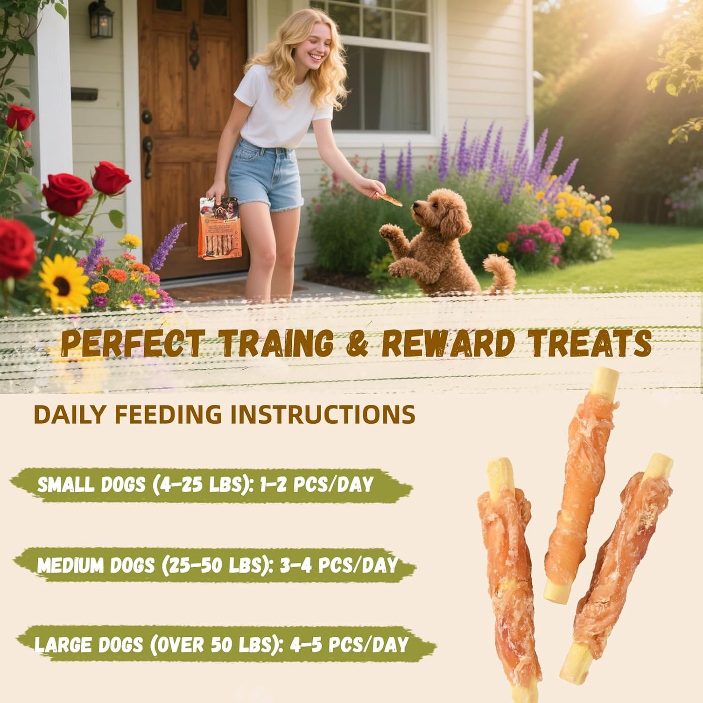 Chicken Jerky Wrapped Pumpkin Biscuits Treats for Dogs,Low Fat Rawhide Free Healthy Chewy Dog Training Treats,High Fiber Pumpkin Biscuits Dog Snacks for Small Medium Large Dogs 10.58 oz
