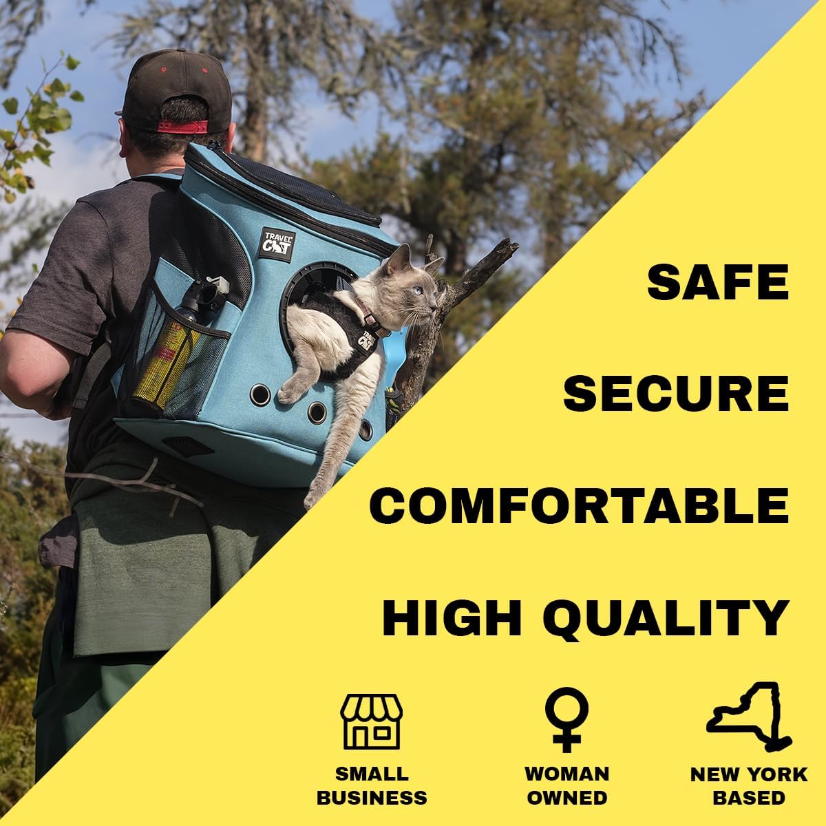 Fat Cat Backpack Carrier - Airline Approved Cat Carrier with Space Capsule Bubble for for Small Cats, Kitten - Premium Aqua Cat Carrier Backpack for Outdoor, Travel, Hiking, Pet Supplies