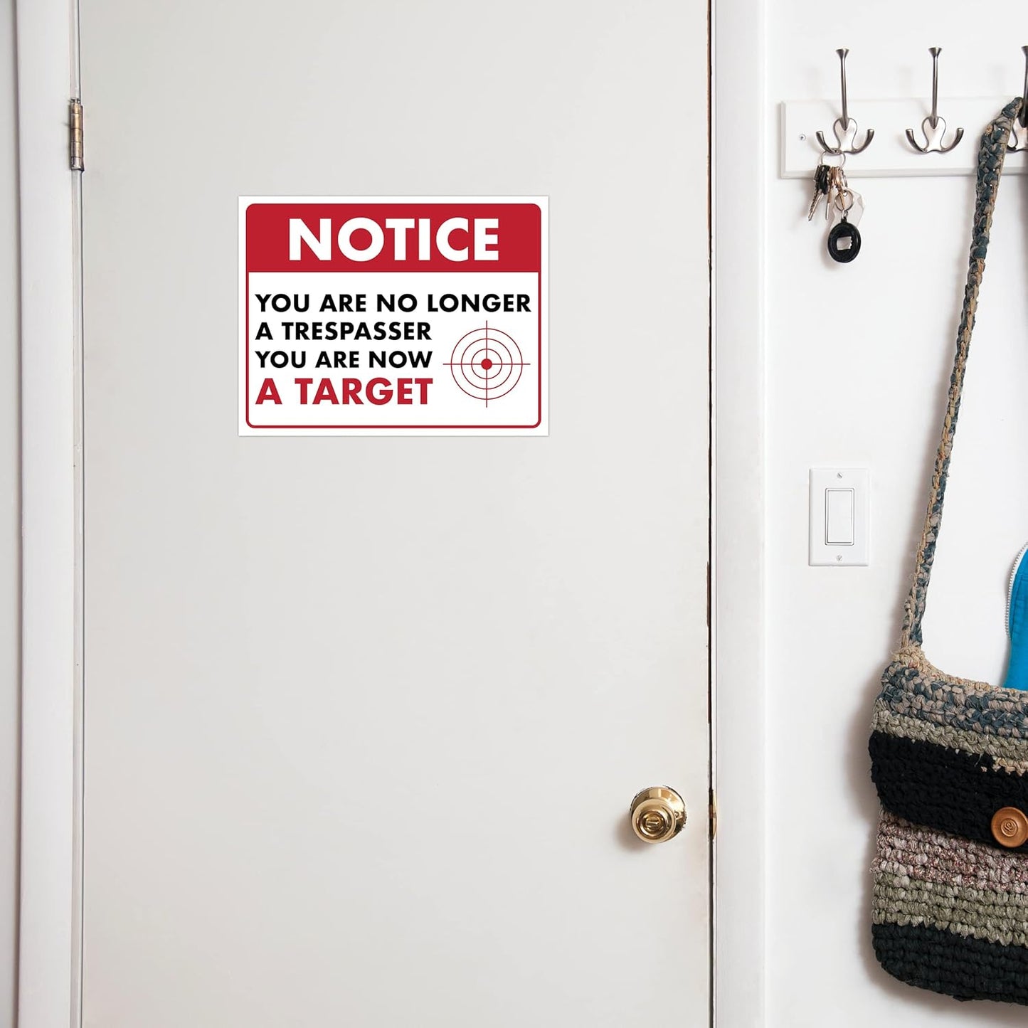 Humorous No Trespassing Sign – No Longer a Trespasser, You Are Now a Target – Laminated Home Security Sign, 8.5" x 11" - ENVISIONED Signage