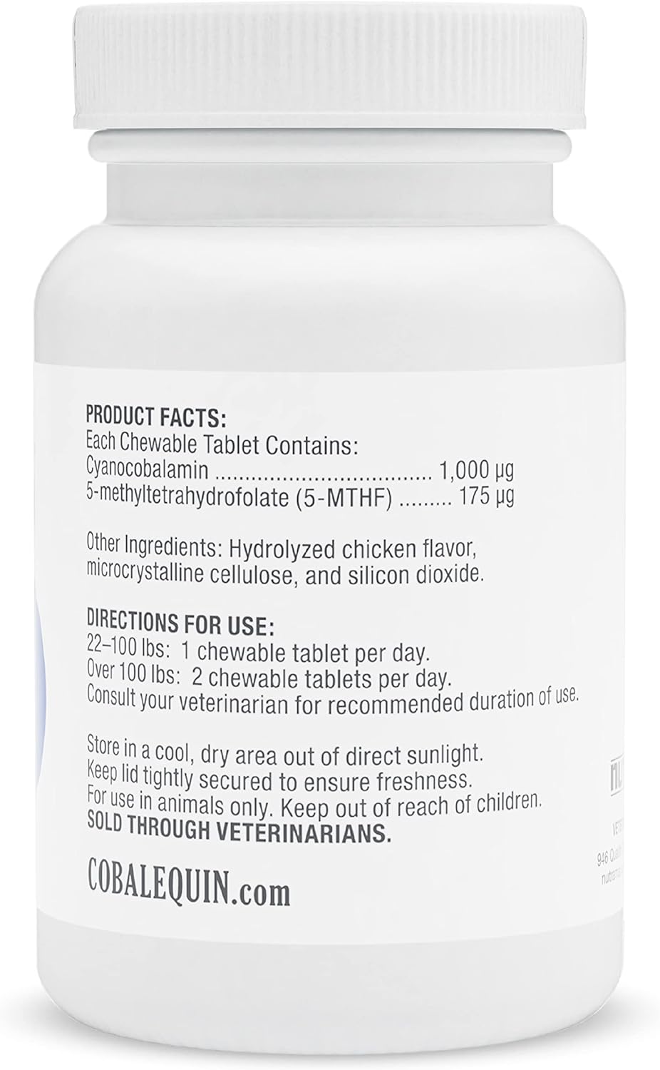 Nutramax Laboratories Cobalequin B12 Supplement for Medium to Large Dogs, 45 Chewable Tablets, Hydrolyzed Chicken, 2.08 ounces
