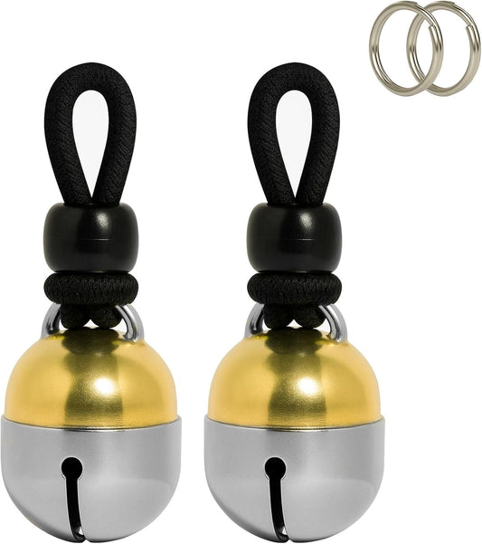 Noble Bells, Pair - Handmade in USA, Extra Loud Collar Bells for Cats and Dogs, Premium Brass and Nickel Silver