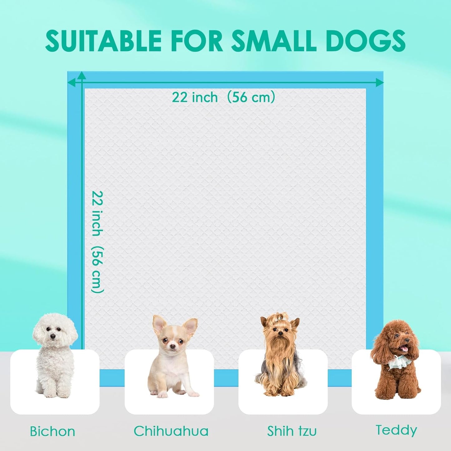 JollyMate Dog Pee Pads Extra Large 36"x36", X-Large Puppy Training Pads with Adhesive Tabs, 6 Layers Thick, Super Absorbent, Leak-Proof, Quick-Dry, Potty Pads for Dogs and Puppies (100, 22*22IN)