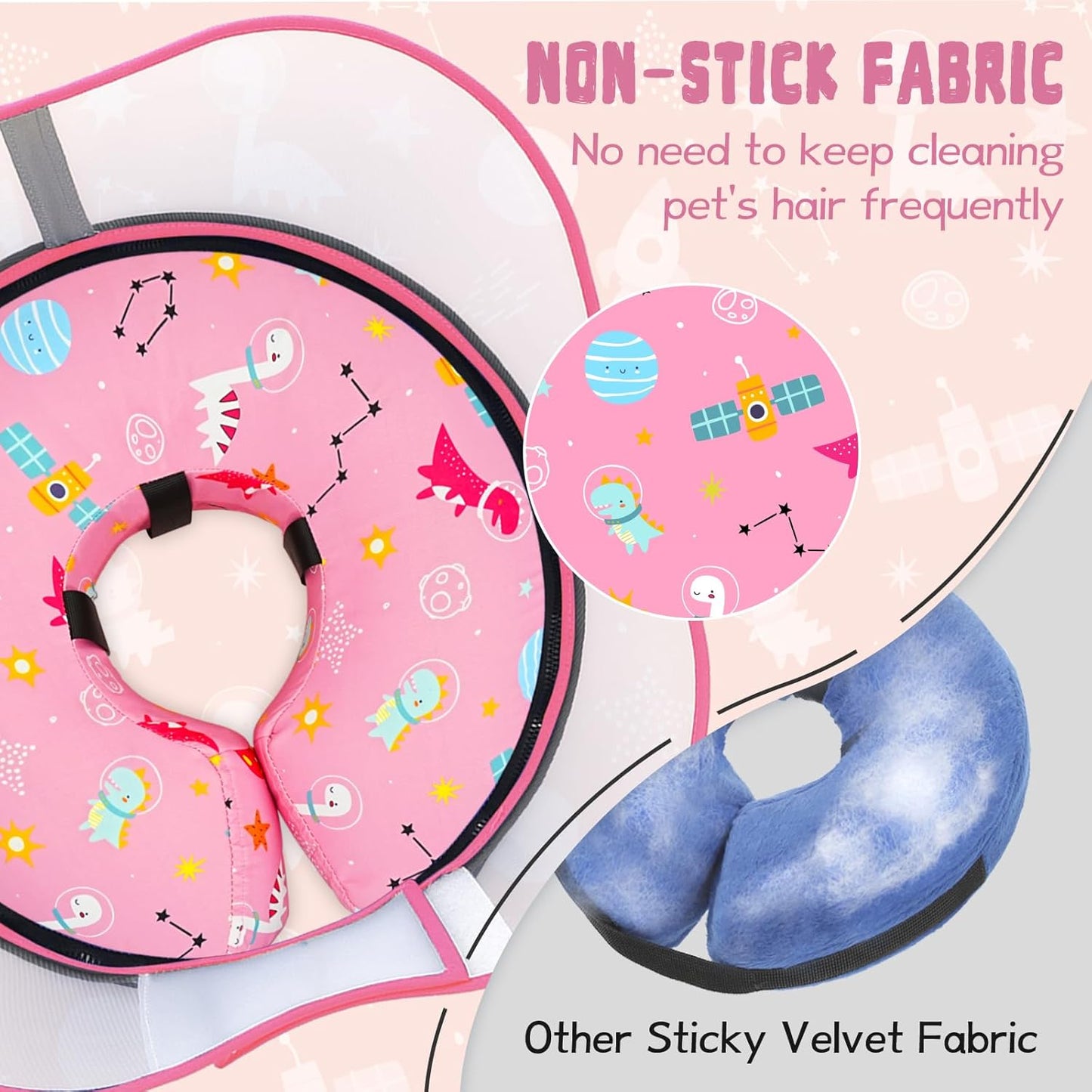 Elevated Inflatable Dog Cone Collar to Stop Licking, Doggie Donut Collar After Surgery, Soft Dog Cone Alternative for Small Medium Large Dogs