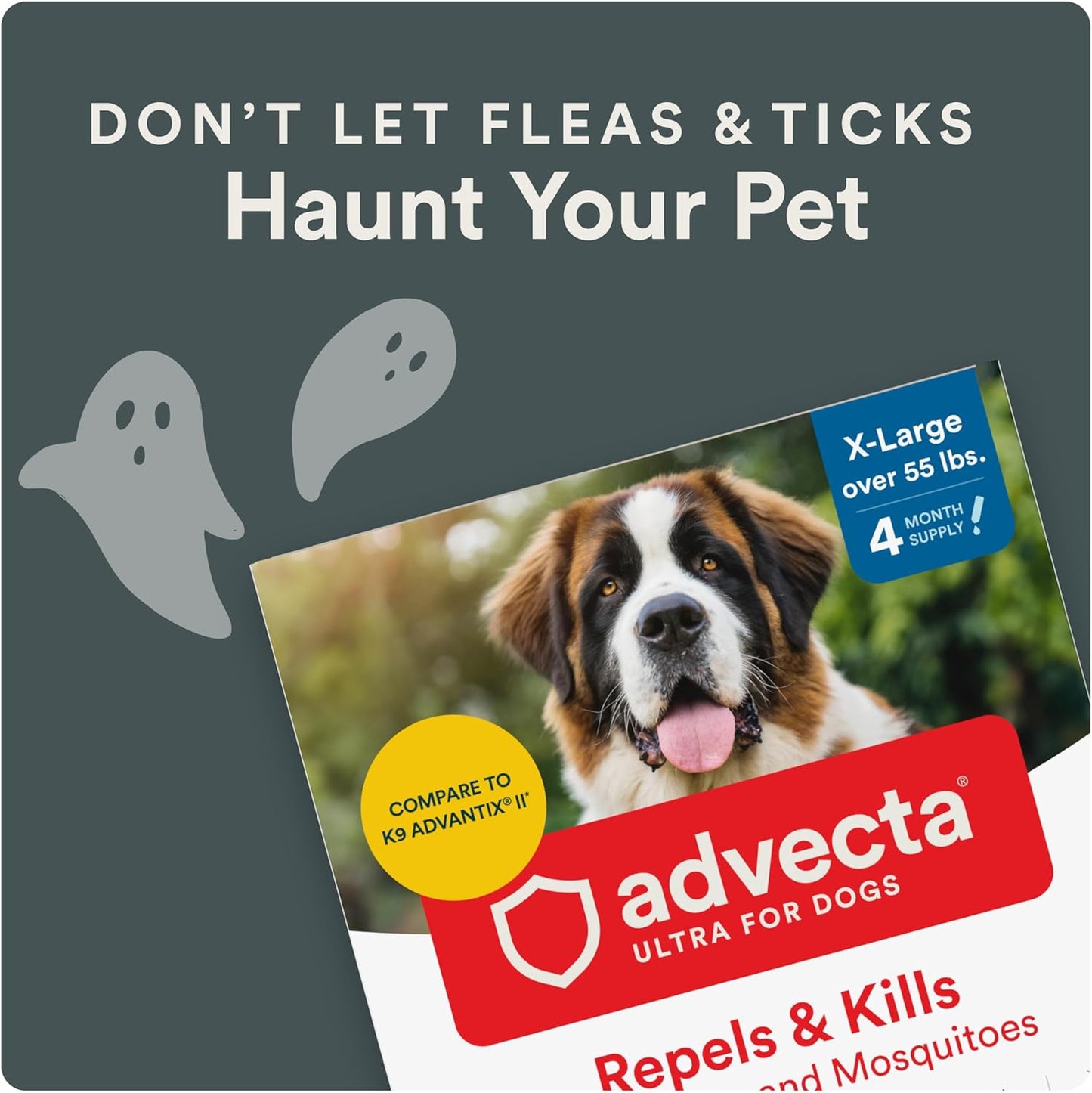 Advecta Ultra Flea and Tick Prevention for Dogs - Dog and Puppy Treatment and Control - Mosquito Repellent - XL, Fast Acting Waterproof Topical Drops, 2 Month Supply