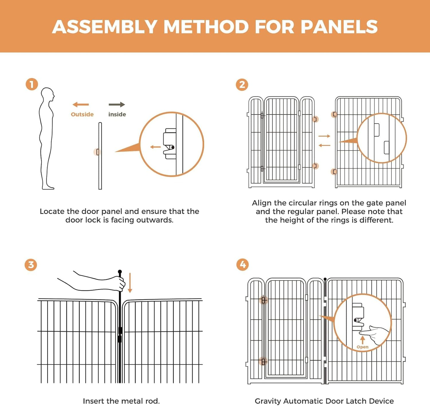 FXW Dog Gate Extra Wide Designed for Indoor Use, Adjustable Width Up to 111-inch Wide (32" H 4 Wire Panels for Small and Medium Dogs), White