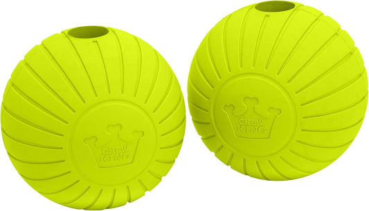 Chew King Supreme Rubber Fetch Balls - Extremely Durable Natural Rubber Toy, 2.5 inch, Yellow (CM-10066-CS01), 2.5" (Medium)