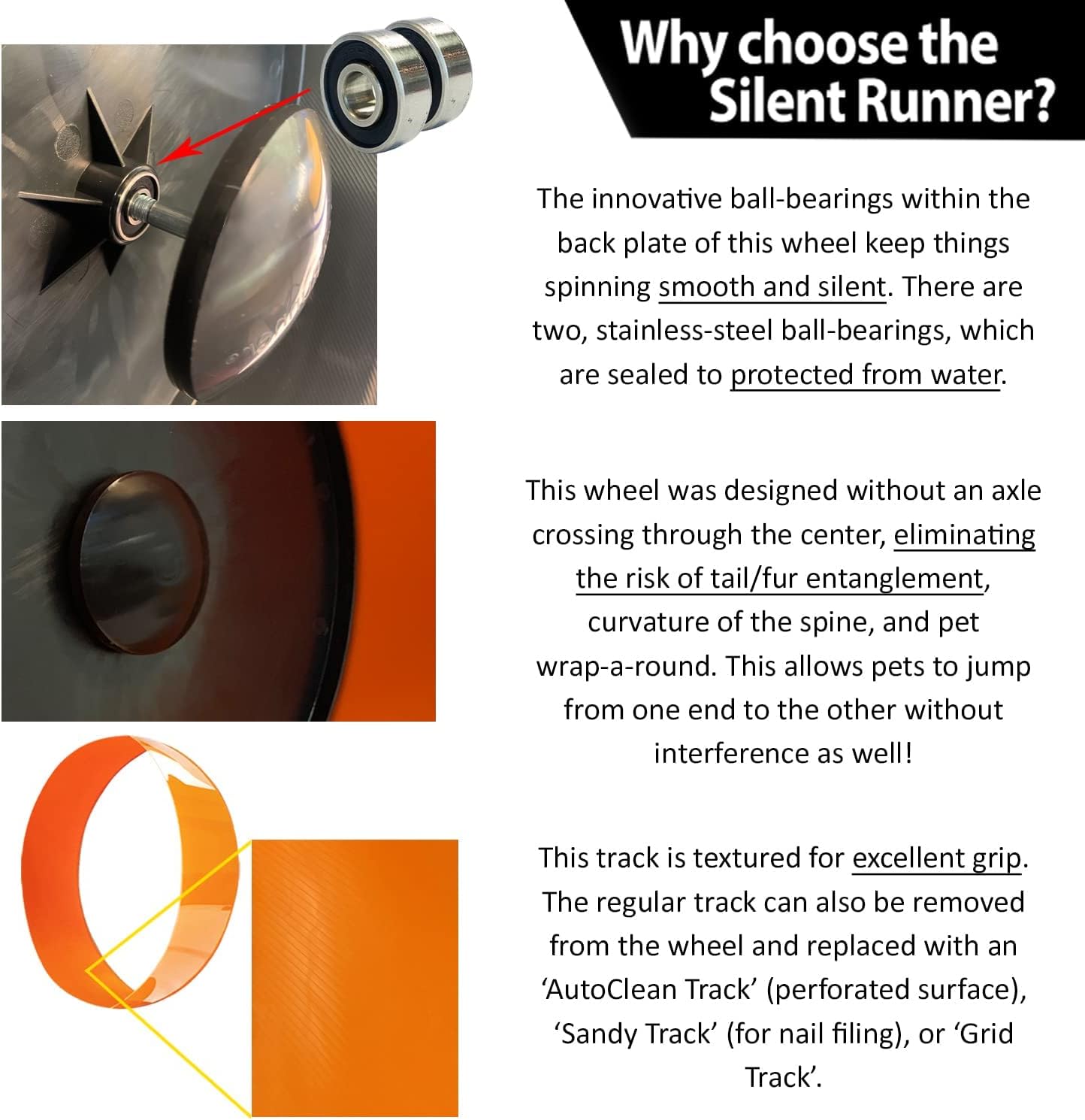 Silent Runner 12" Regular | Wheel + Cage Attachment | Sugar Gliders, Hamsters, Rats