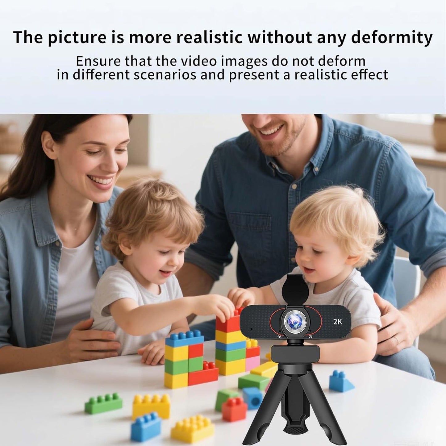 HD 2K External Camera for Computer Monitor with Microphone, Webcam for Laptop/Desktop/Mac/PC, Wide Angle USB C, Plug and Play, Privacy Cover, Web Cam with Tripod/Stand for Streaming/Zoom GQ