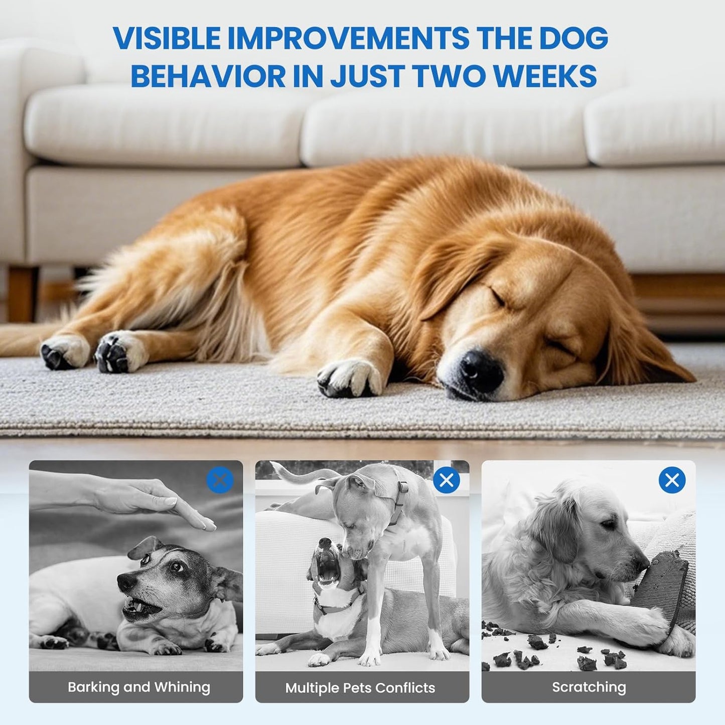 Dog Calming Diffuser, 4 in 1 Dog Pheromones Calming Diffuser, Relaxing Pheromone for Dogs Relief Stress Anxiety Reduce Aggression Barking, Help Train Dog to Pee, 1 Diffuser 3 Refill(48ml)