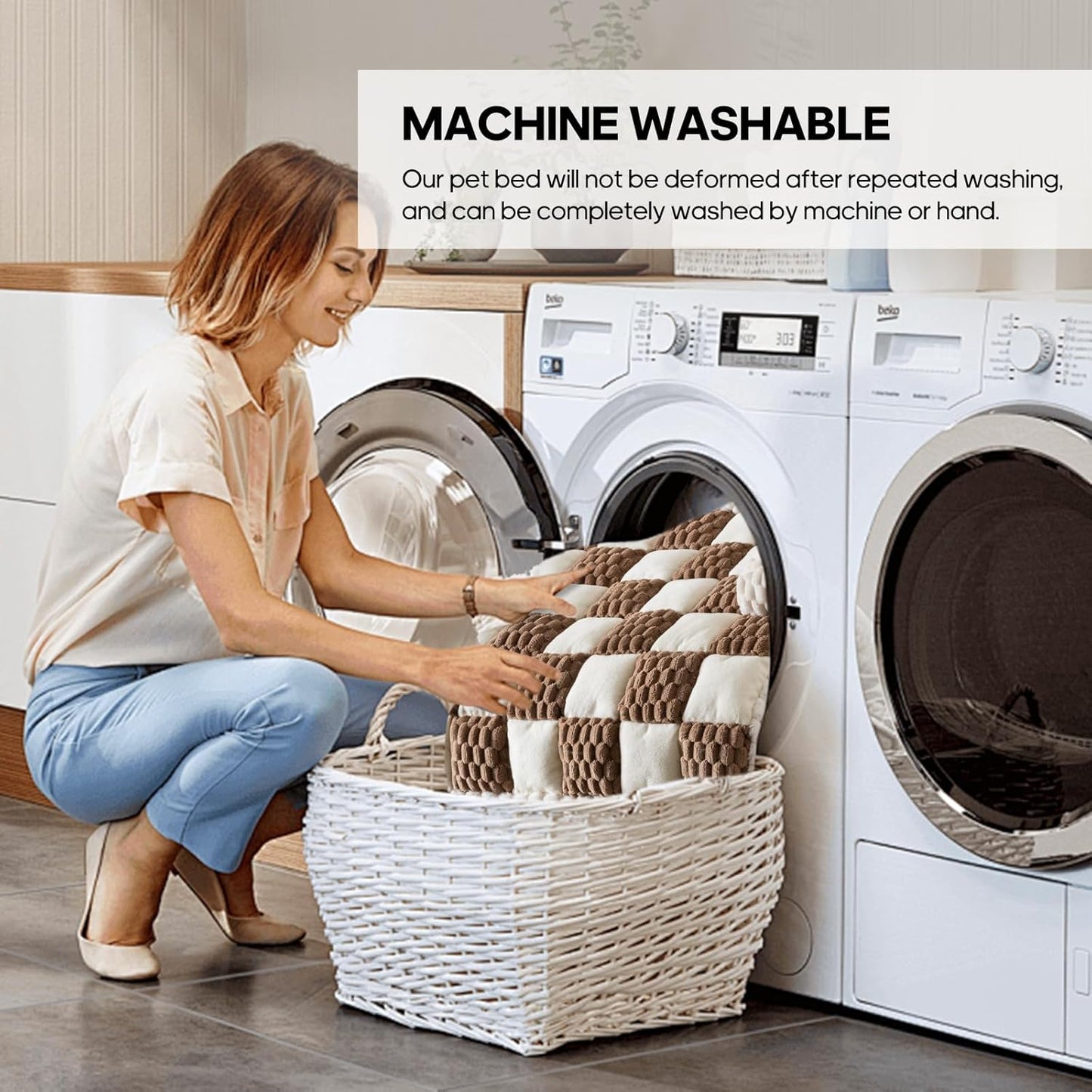 Dog Couch Bed, Thick Flannel Dog Couch Cover Protector, Washable Pet Couch Covers for Sofa, Non-Slip Couch Covers for Dogs, Pet Bed Mat for Couch (Brown, L-39.37 x 33.45 inch)