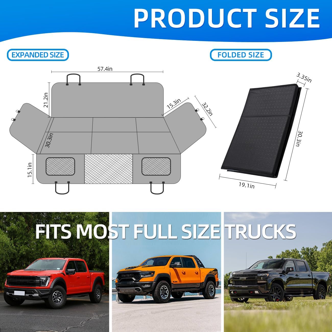 Truck Dog Seat Cover Back Seat,Back Seat Extender for Truck,Dog Hammock,Hard Bottom Car Seat Cover,Pet Seat Cover for F150/RAM1500/Silverado