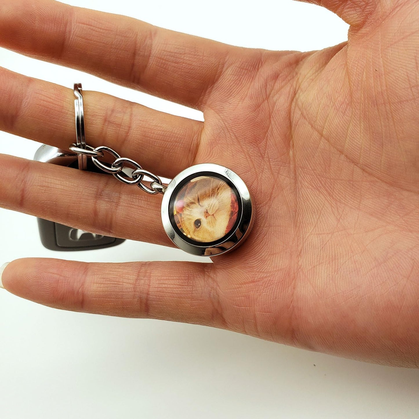 Custom Pet portrait dog mom keychain hair locket keepsake Urn keychain for Ashes with Name Photo Portrait Cremation Jewelry for Pet Memorial Keepsake Loss of Dog Sympathy Gift