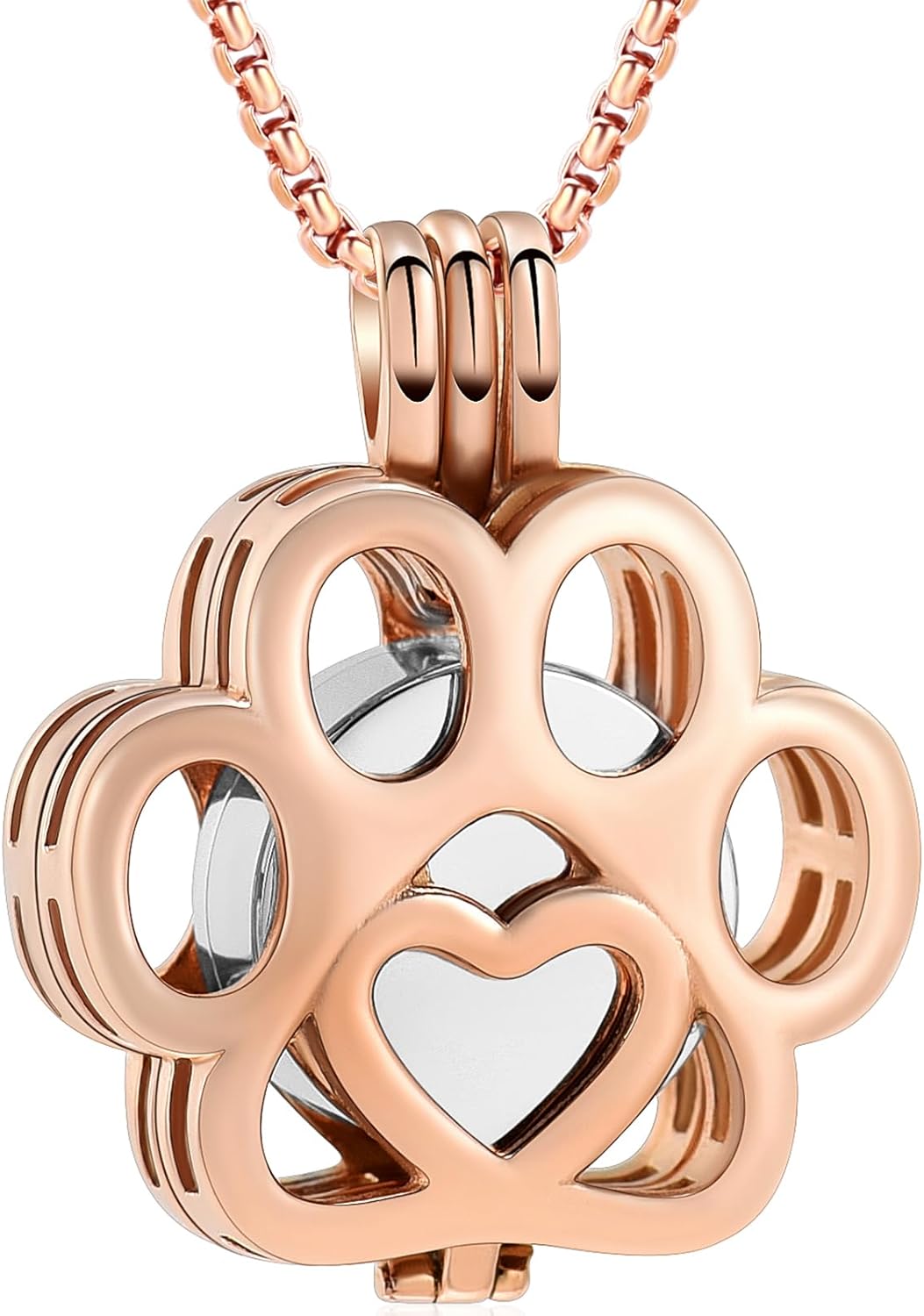 Oinsi Pet Cremation Jewelry For Ashes For Dog/Cat Paw Stainless Steel Memorial Locket Urn Necklace Inside Mini Case Keepsake Cremation Jewelry Women Men