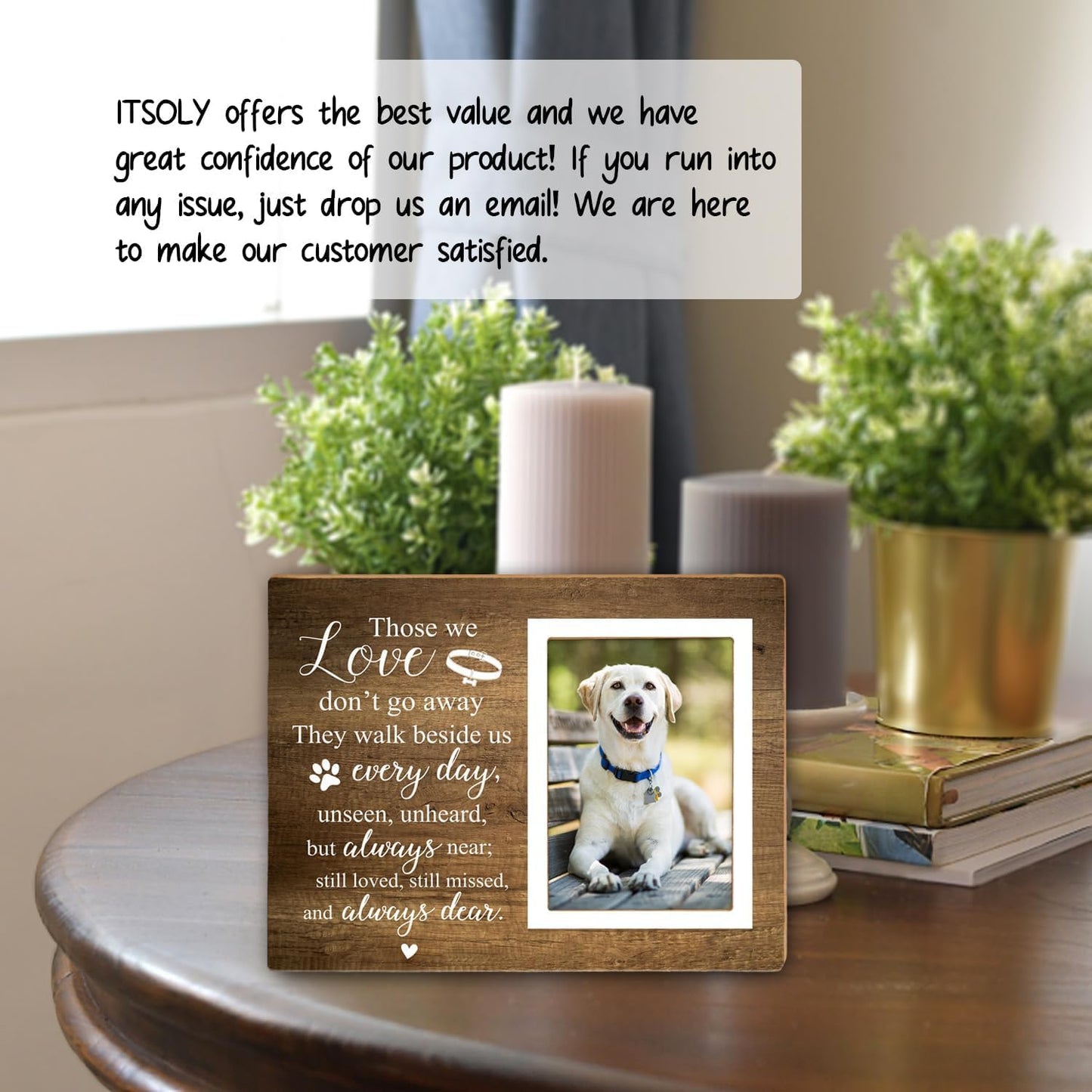 Memorial Picture Frame, Pet Picture Frame, Sympathy Gifts for Loss of Loved Pet, Bereavement Gifts for Loss of Dog, Remembrance Photo Frame or Memorial Gift, Fits 4 x 6 In Photo