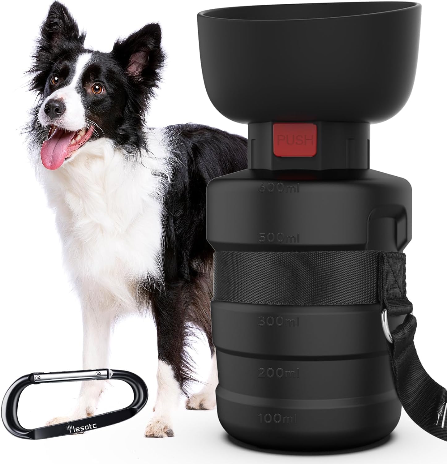 lesotc Dog Water Bottle, Portable Dog Water Dispenser, Leak Proof Dog Travel Water Bottle, Squeeze Pet Water Bottle for Walking On The Go, Dog Hiking Accessories for Outdoor, Hiking, Travel