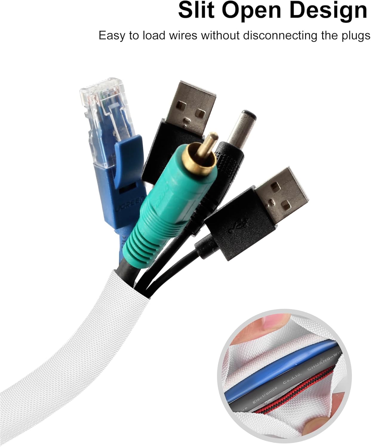 Secbolt Cord Protectors from Pets No Chew, 10ft - 3/4 inch Ultra Durable Cord Covers for Pets, Bite-Resistant Cable and Wire Protector for Cats, Dogs, Rabbits - White