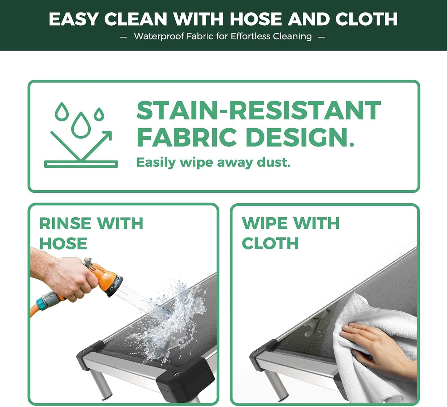 FXW TitanNest Chew-Proof Elevated Dog Bed, Raised Cot for Indoor/Outdoor/Camping Use, Durable & Washable Padded Pet Bed for Extra-Small Dogs, 30.0" L x 22.0" W x 4.5" H, Gray