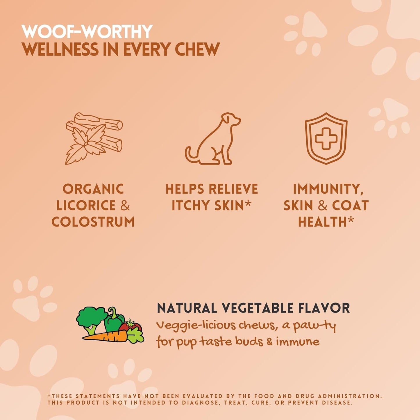 Herbion Pets Allergy + Immune Chews with Kelp & Vitamin C, 120 Soft Chews, Supports Immunity, Skin & Coat Health, Relieves Itchy Skin, Made in USA, Natural Vegetable Flavor, for Dogs 12 Weeks+, Pack 1