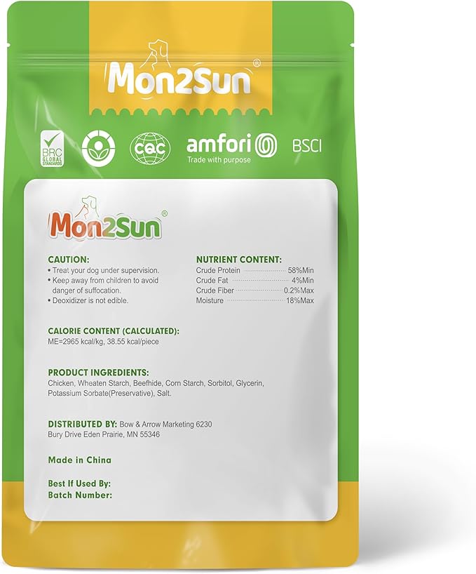 MON2SUN Dog Rawhide Twist 4-4.5 Inch Chicken Wrapped Rawhide Sticks for Puppy and Small Dogs, Promotes Dental Health Treats (18.34 Ounce -Pack of 1)