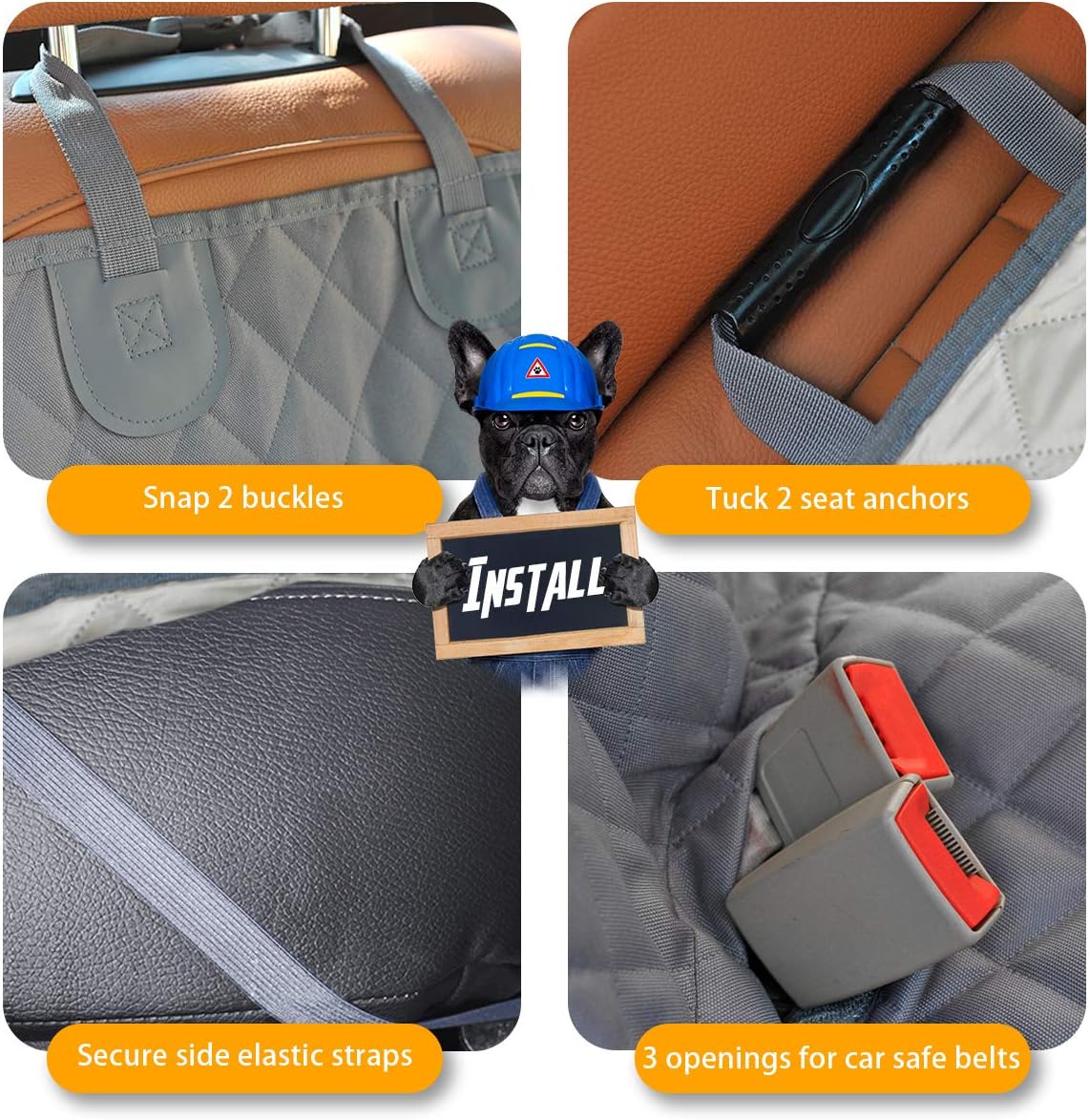 Honest Dog Car Seat Covers, Dog seat Cover with Side Flap for Cars, Trucks, and Suv's - Waterproof & Nonslip Pet Seat Cover for Backseat