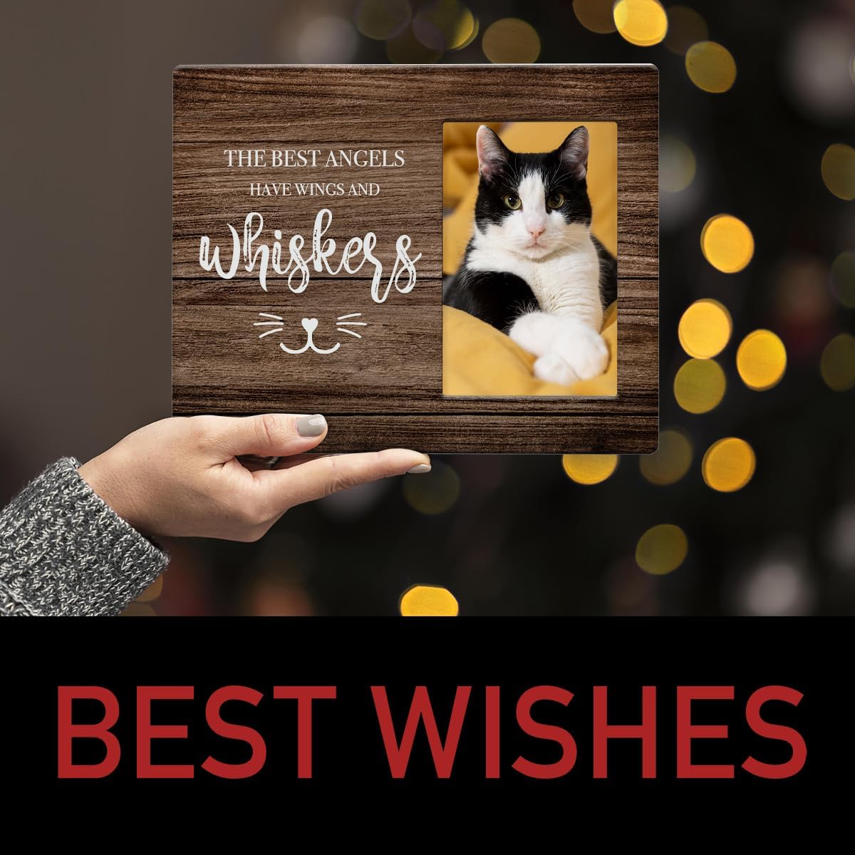 Pet Memorial Gifts for Cats, Cat Memorial Gifts for Loss Of Cat, Pet Loss Sympathy Gift Picture Frame, Pet Loss Gifts, Pet Remembrance Gift Cat Memorial Photo Frame for Desk Shelf Table Room Decor