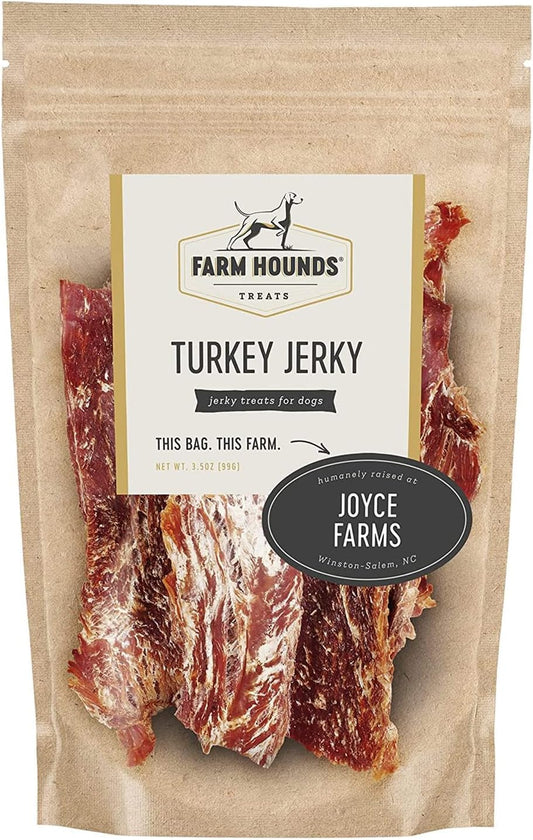 Farm Hounds - Turkey Jerky - Premium Natural Jerky for Dogs - 100% Humanely Raised Turkey - Break-to-Size - Great for Training & Treats - No Added Fillers - Made in USA - 1 Pack