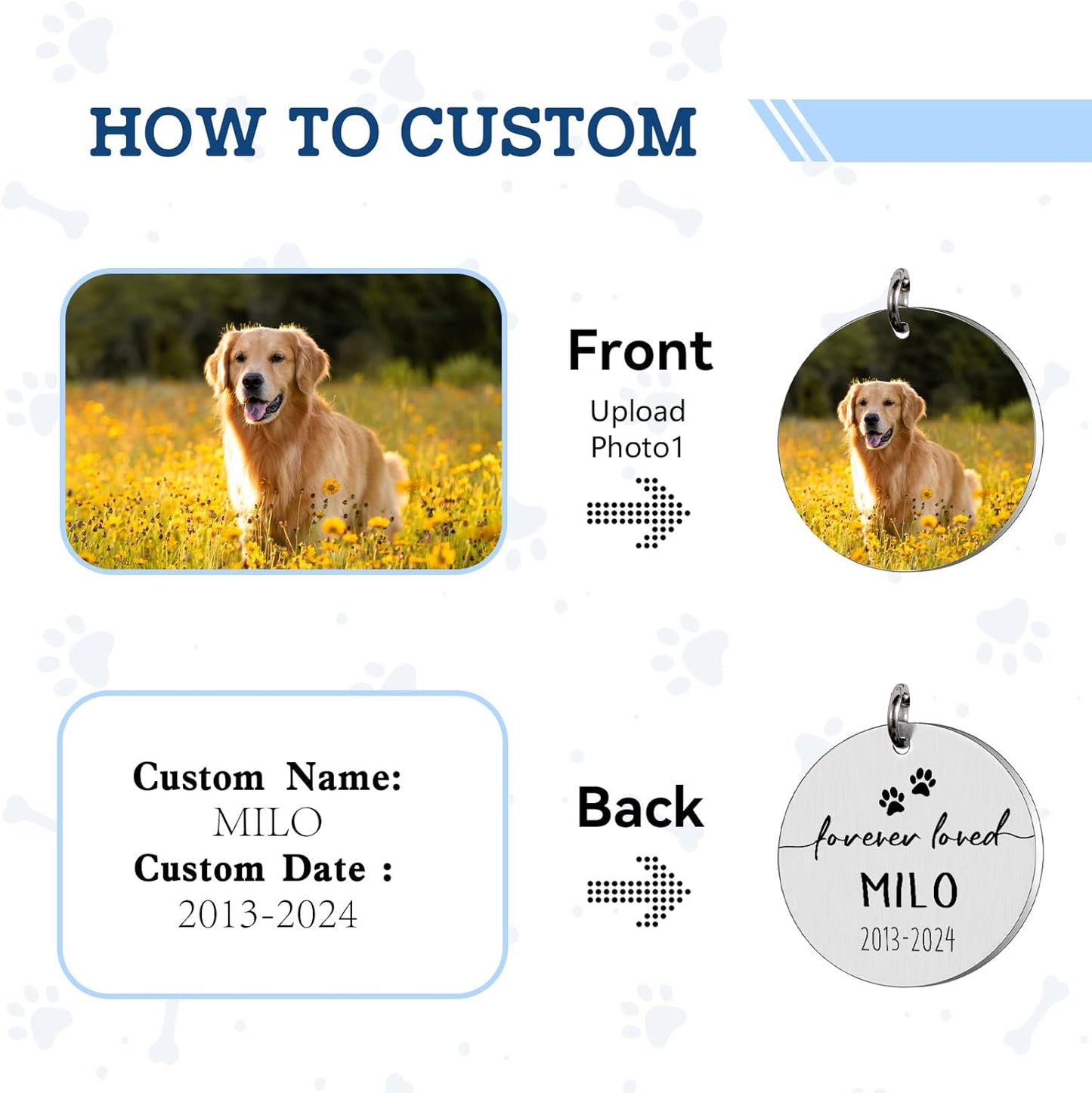 Dog Memorial Gifts for Loss of Dog, Custom Dogs Cat Memorial Keychain with Picture, Sympathy Gift for Loss of Pet Cat, Pet Remembrance Pass Away Gifts, Personalized Gift for Cats Dogs Pets Lover