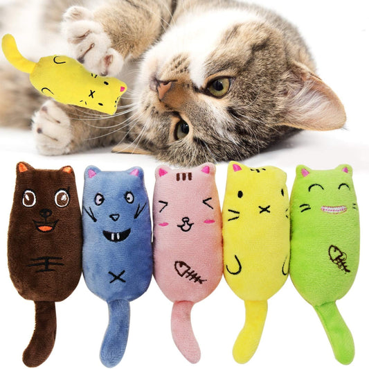 Legendog 5Pcs Catnip Toy, Cat Chew Toy Bite Resistant Catnip Toys for Cats,Catnip Filled Cartoon Mice Cat Teething Chew Toy (Multicolor1)
