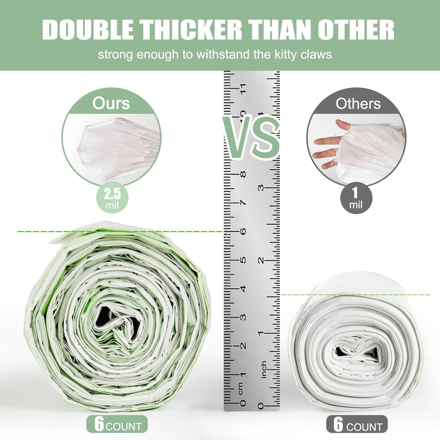 Cat Litter Box Liners Disposal Bags 36 Count, with Tie Handles,Large,37" x 17" Jumbo Drawstring Extra Durable Pet Cat Pan Liners for litter box Extra-Thick Kitty Litter Box Bag