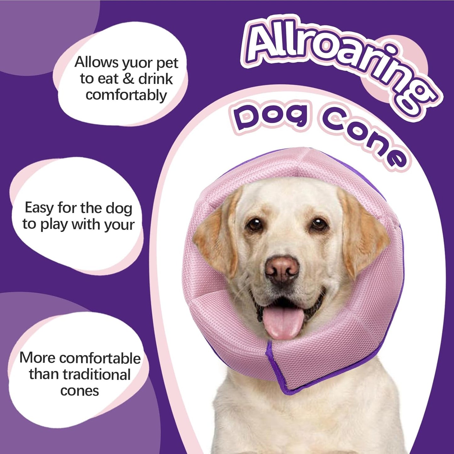 Dog Cone Collar After Surgery, Adjustable Soft Recovery Cone for Small Dogs to Stop Licking, Light-Weight Comfortable Elizabethan Collar for Dogs Anti-Bite Lick Protective Wound