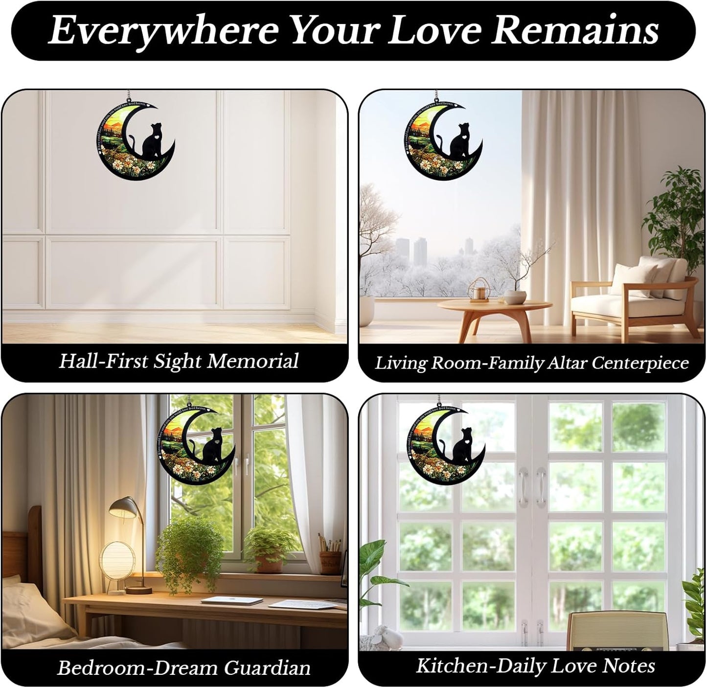 Pet Memorial Suncatcher, Loss of Cat & Dog Sympathy Gifts, Hanging Stained Acrylic Light Catcher, Cat & Dog Memorial Ornament for Pet Lovers, Sunrise Pattern