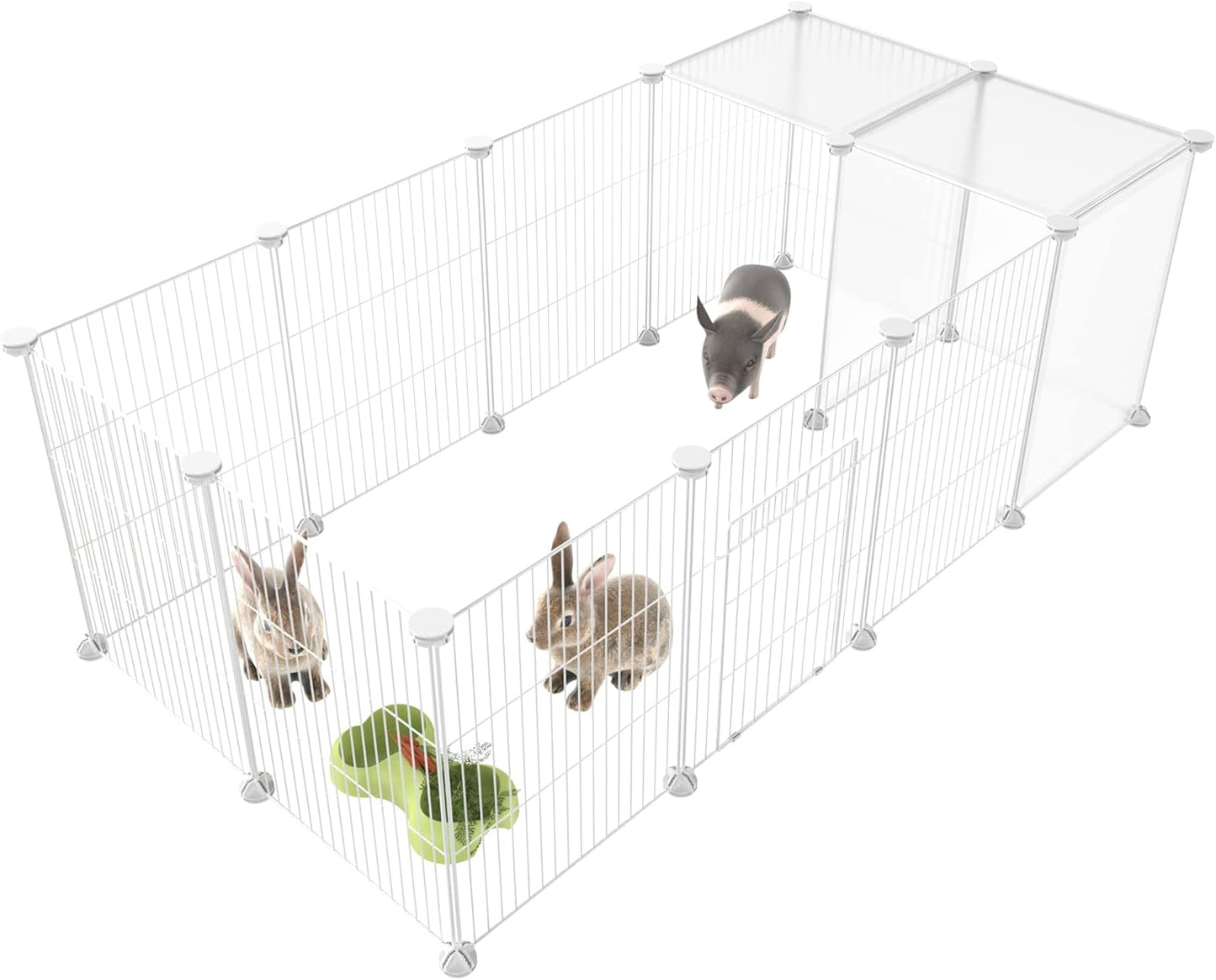 HOMIDEC Pet Playpen,Small Animals Cage DIY Wire Yard Fence with Door for Indoor/Outdoor Use,Portable for Puppies,Kitties,Bunny,Turtle 48" x 24" x 16"