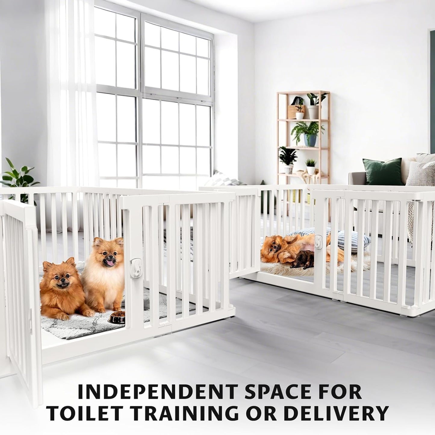 PALOPALO Indoor Outdoor Dog Playpen for Small/Medium Pets | Adjustable Non-Slip Base Puppy & Cat Pen | BPA-Free Plastic Kennel with Easy-Clean Design