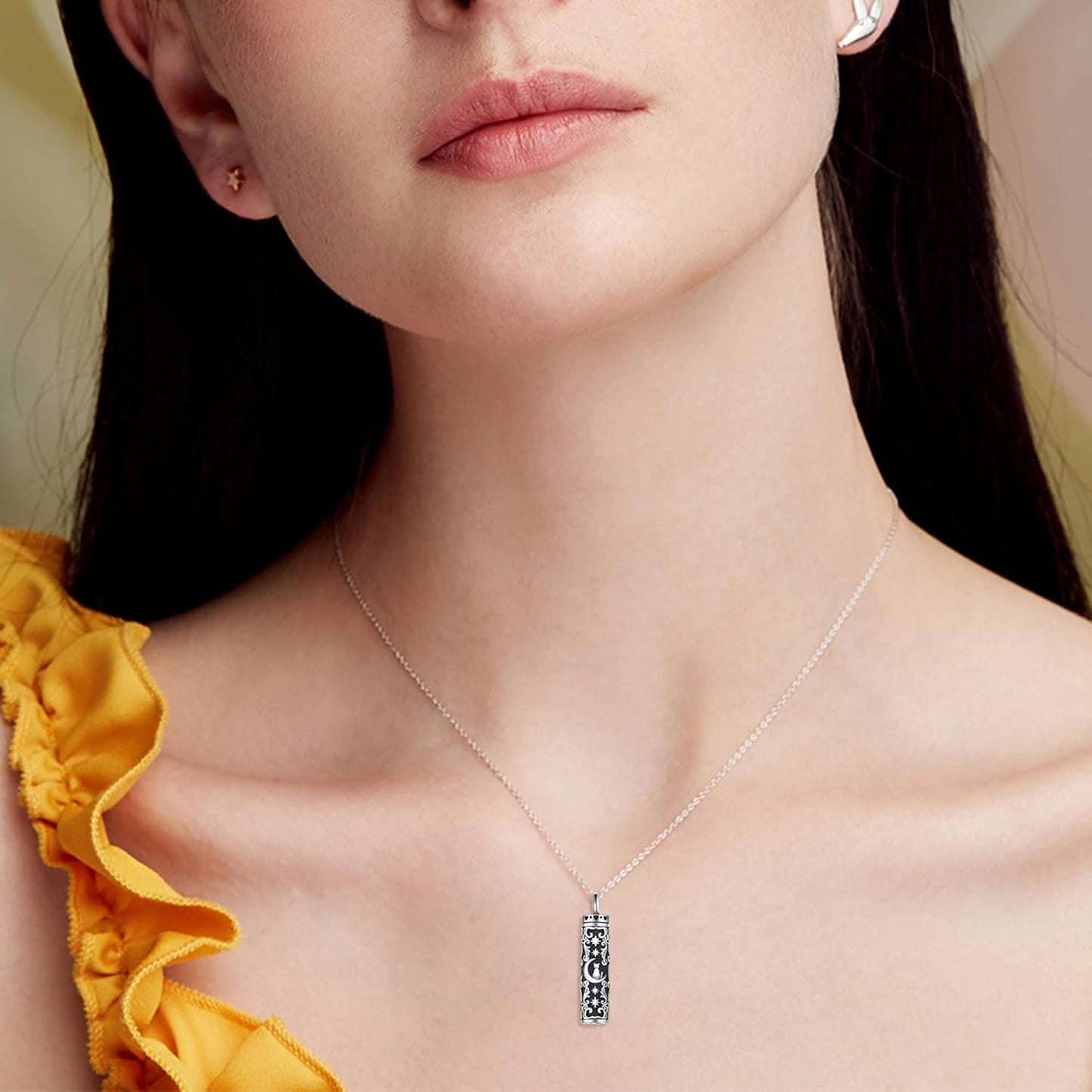 Urn Necklace for Ashes 925 Sterling Silver Cat/Fox/Dog/Opal/Guitar Pet Cremation Memorial Keepsake Jewelry for Ashes for Women