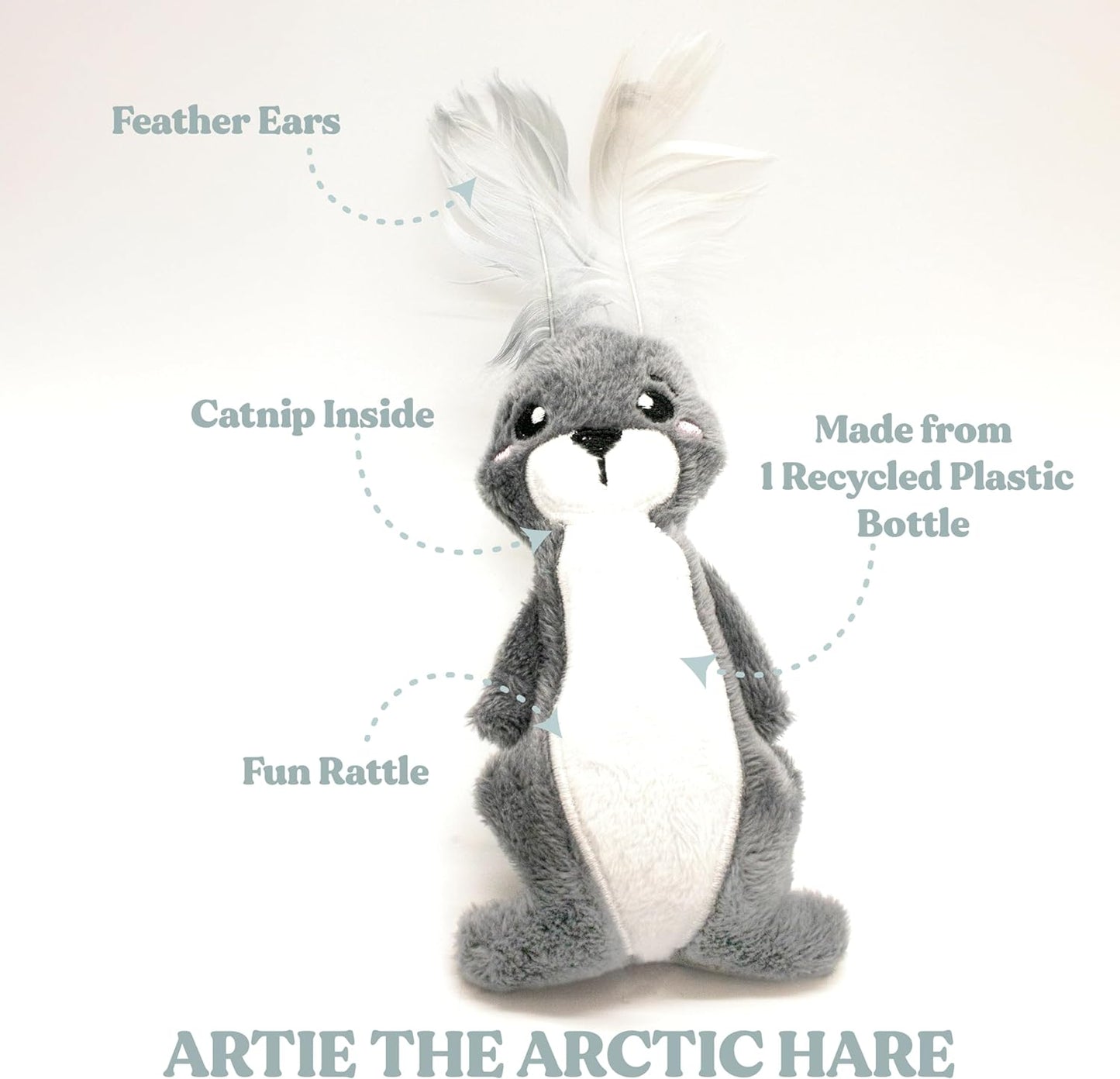 Cat Toys | Plush Toy Arctic Hare Cat Toys for Indoor Cats | Eco Friendly Toy Made from Non Toxic Materials