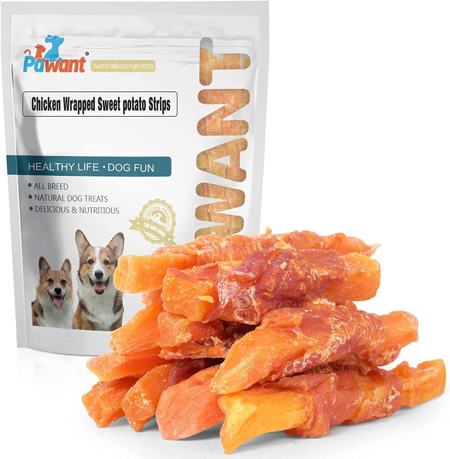 Dog Treats Chicken Wrapped Sweet Potato Dog Treats, Puppy Training Snacks, Rawhide Free Treats 1lb/454g